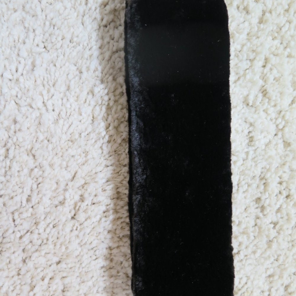 Authentic Sheared Black Beaver Fur Jacket Headband Belt - Picture 9 of 13
